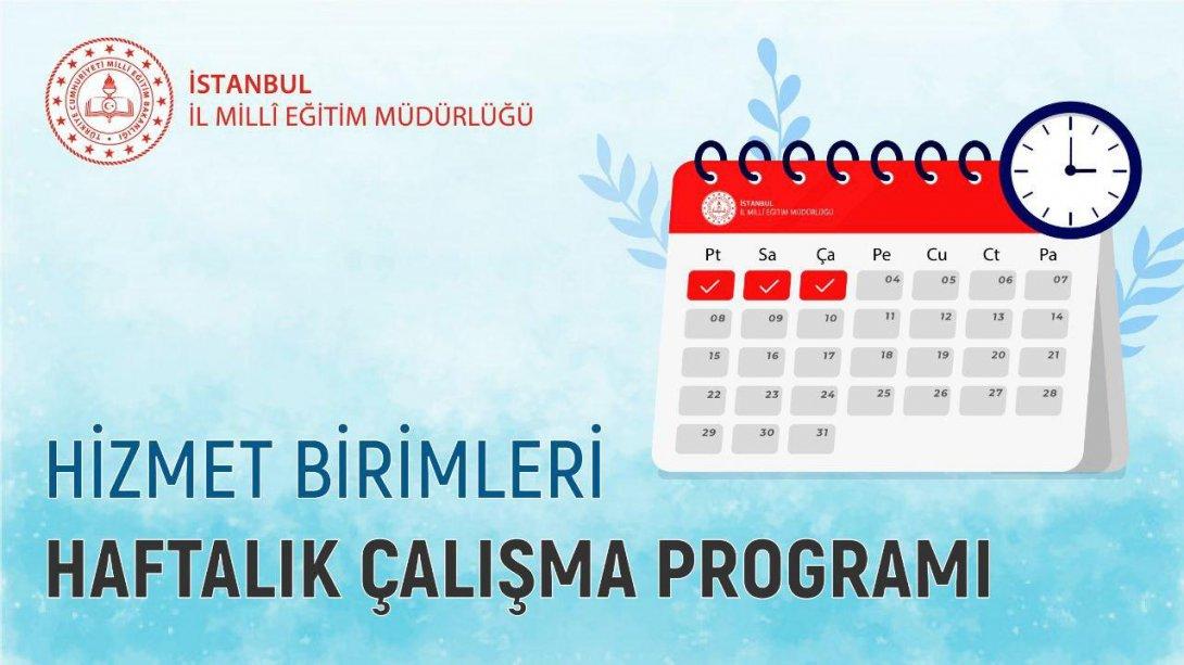 İl Milli Eğitim Müdürlüğü Haftalık Çalışma Programı (29 Kasım - 05 Aralık 2021)