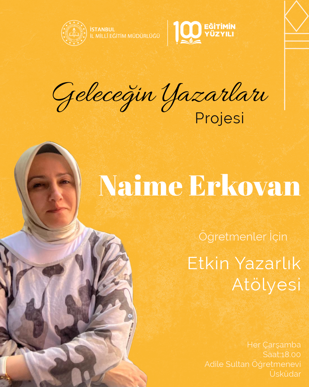 Etkinlik Yazar Naime Erkovan ile Etkin Yazarlık, Öykü ve Roman Teknikleri Atölyesi